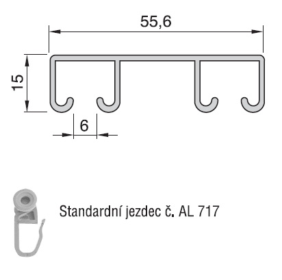hliníková dvojkolejnička al393 | technický popis